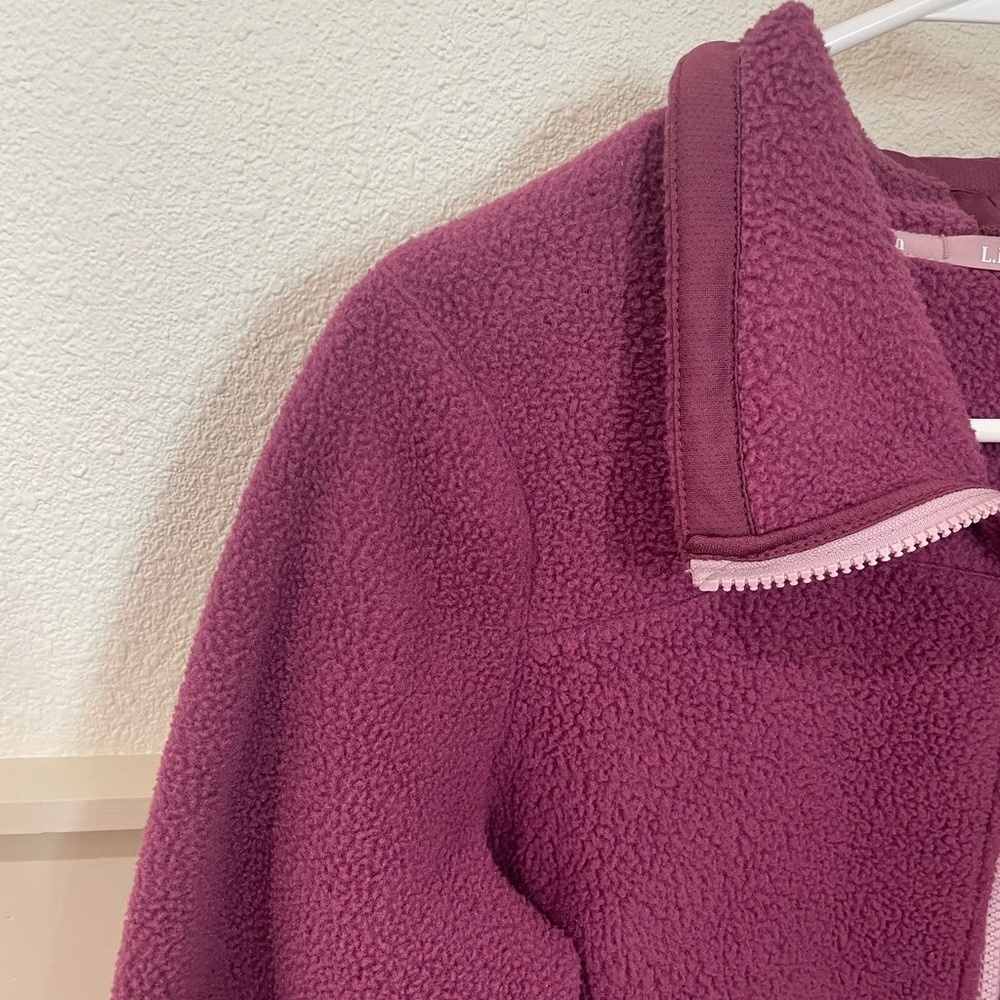 L.L. Bean Women’s Purple Fleece Zip-Up Jacket Size Medium - Picture 7 of 8